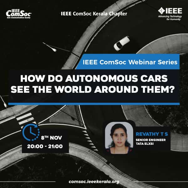 Webinar on “How Autonomous Cars See the World Around Them” on 8th November 8.00 pm to 9.00 pm